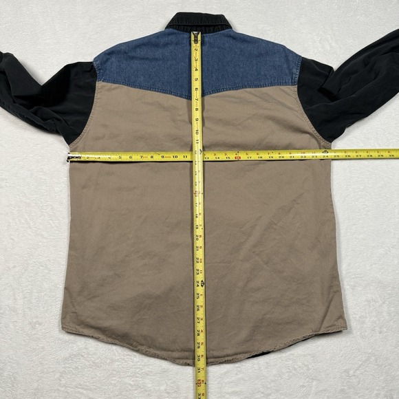 Vtg Express Rider Denim‎ Western Shirt Mens XL Blue Blue ColorBlock Southwestern - Picture 5 of 7
